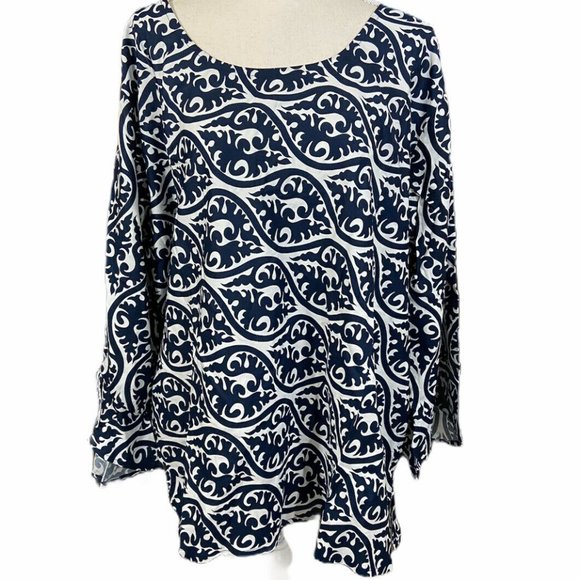 escapada Tops - Escapada Living Womens Paisley Navy White …